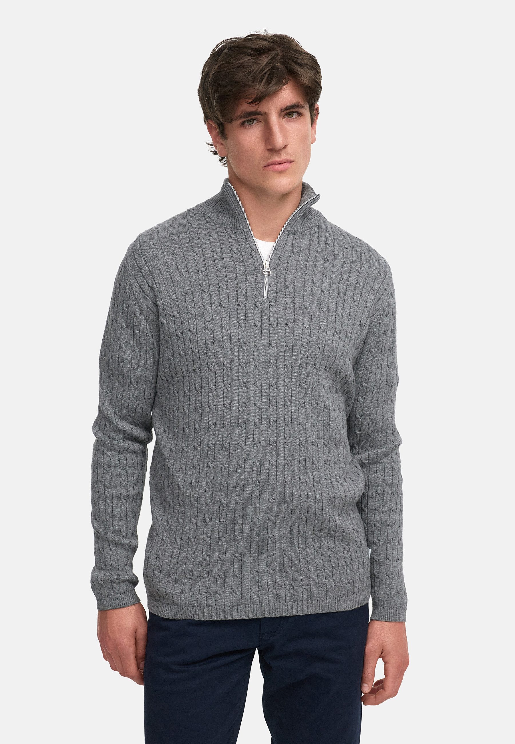 Strickpullover Herren KSCable Half-Zip Pullover Herrenpullover