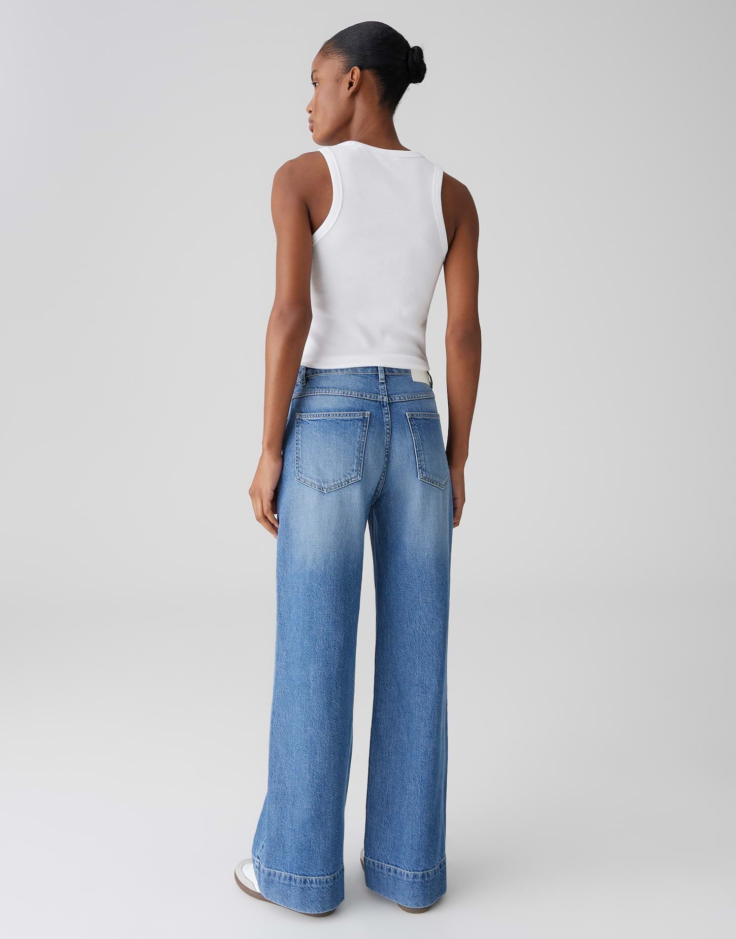 OPUS Weite Jeans MIVA COMFY Wide Leg Jeans aus Baumwoll-Mix Weites Bein, Eingrifftaschen und Bügelfalten für Komfort