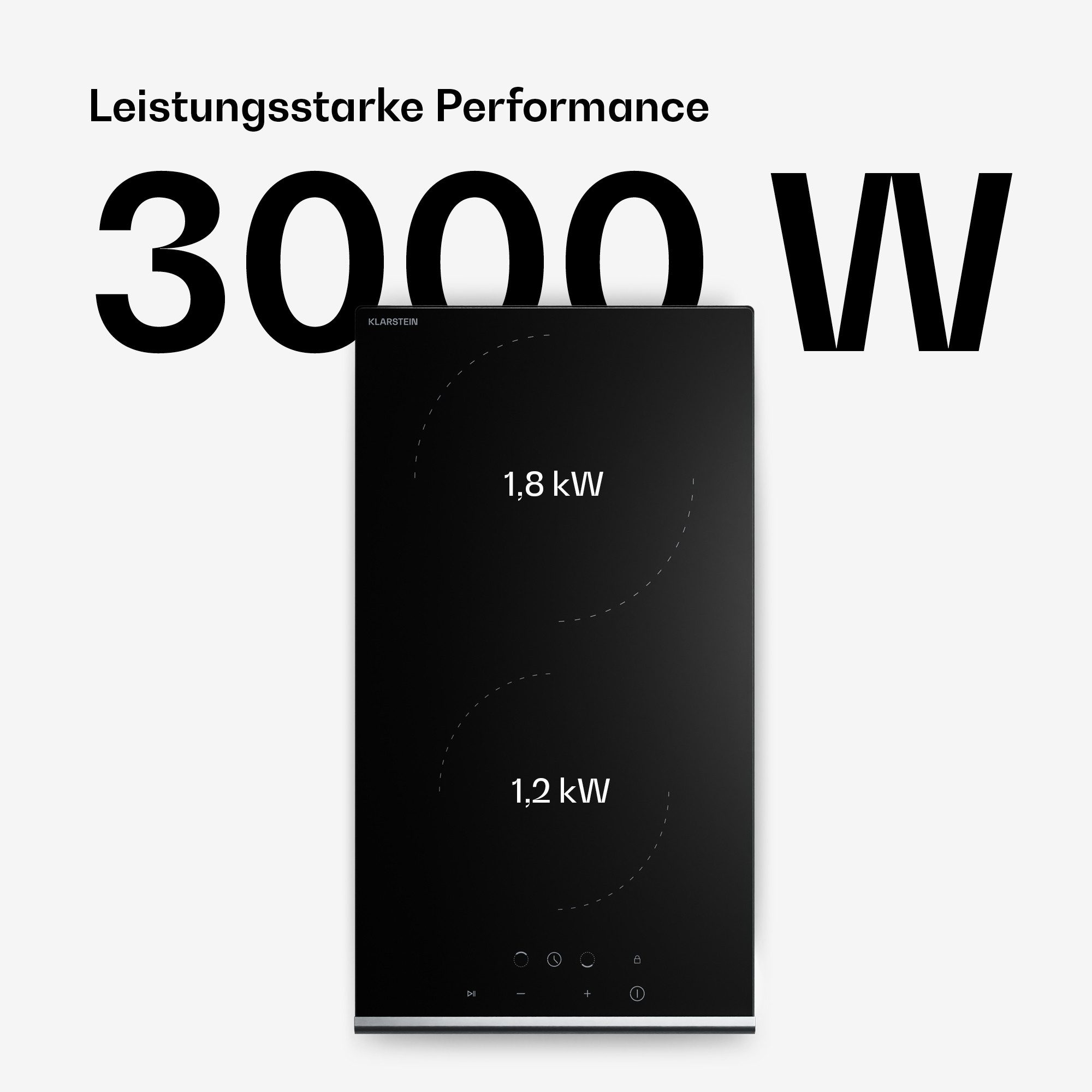 Klarstein Elektro-Kochfeld VeroSteel, Elektrische Kochfelder 2 Zonen Aluminium 3000 W Touch