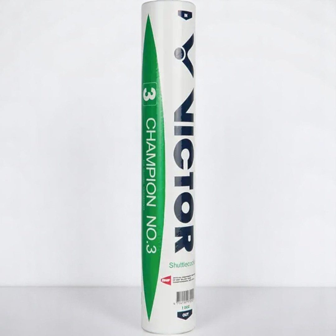 VICTOR Badmintonball Champion No.3 Naturfeder weiss Dose 12er, Geschwindigkeit: 78