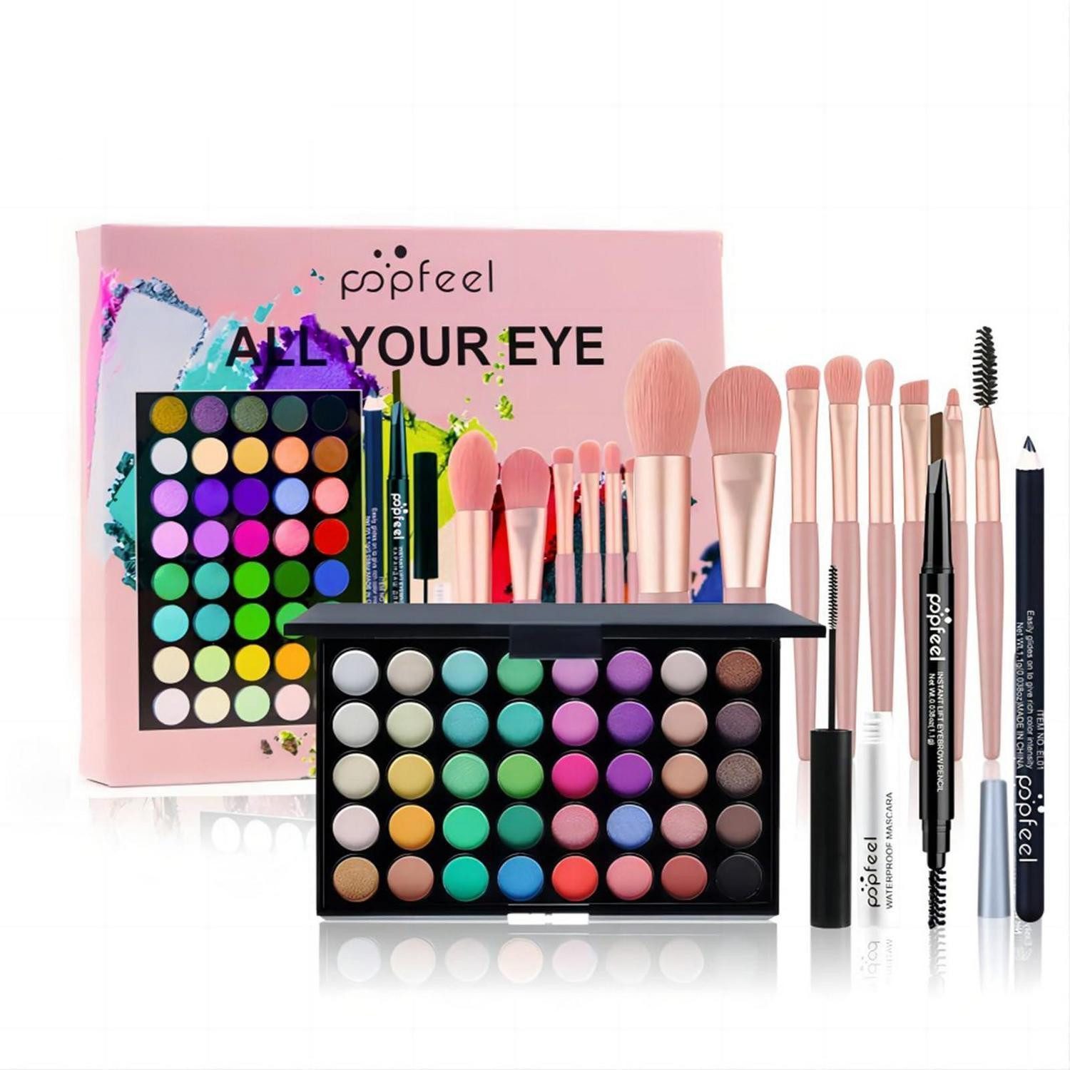 LuxusKollektion Schmink-Set Make-up Set Lidschatten Palette 40 Farben Mascara Eyeliner