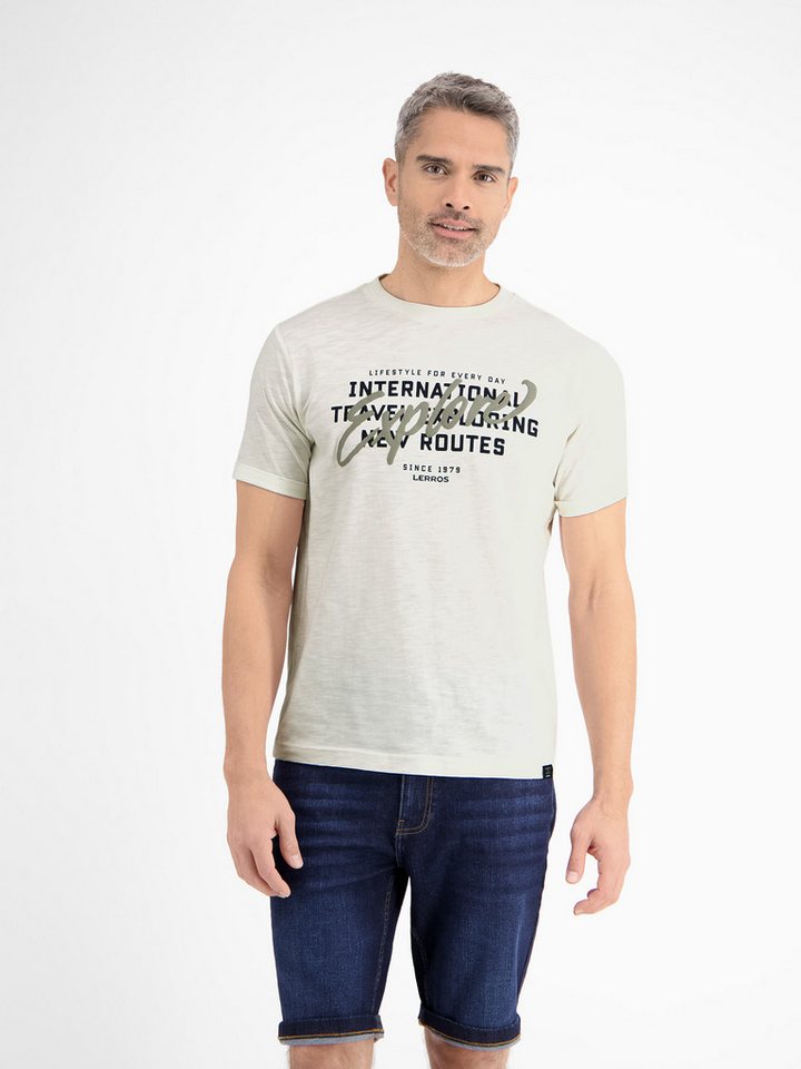 LERROS T-Shirt Herren Jersey T-Shirt mit Brustprint