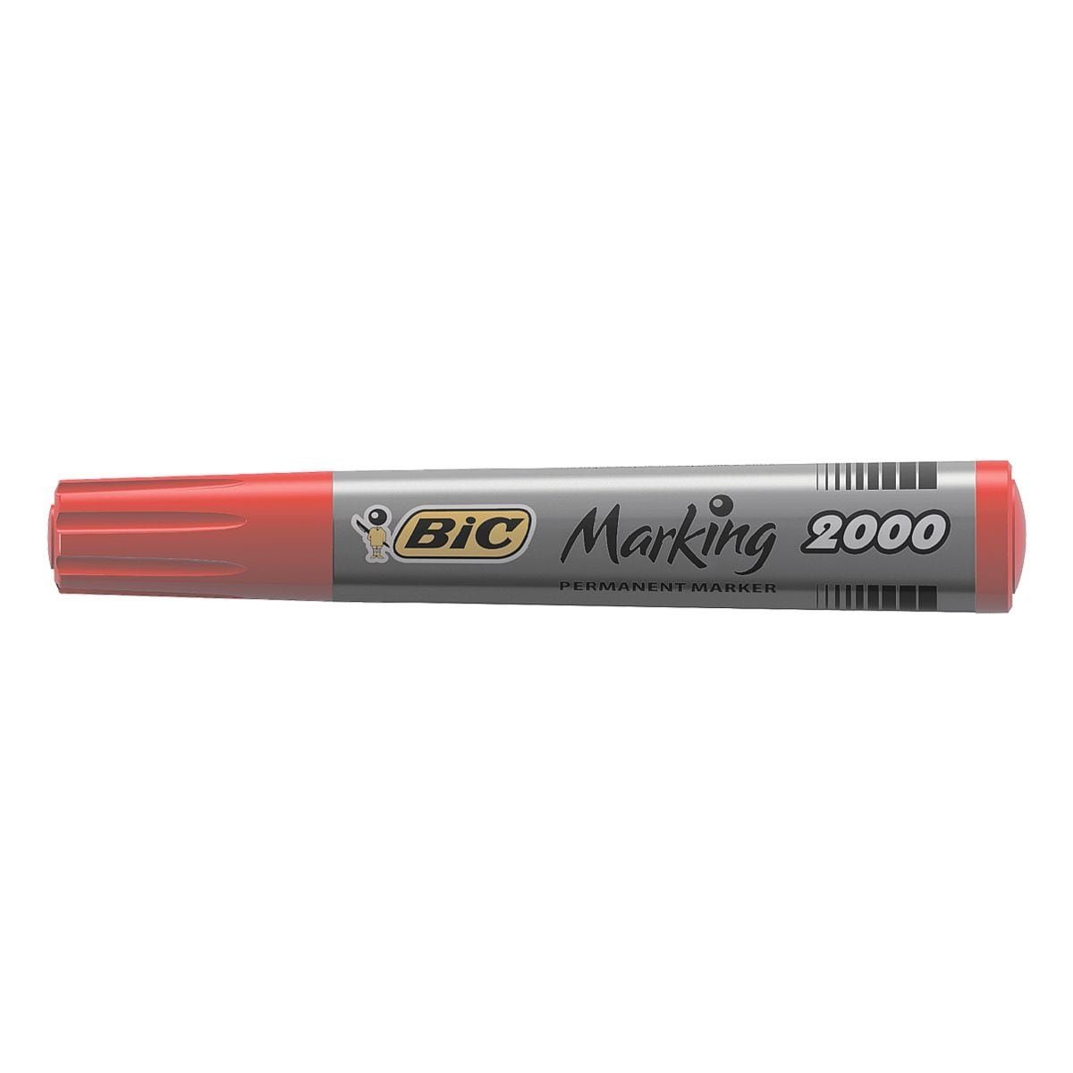 BIC Permanentmarker Marking 2000, Wochen mit Austrocknungsschutz rot offenlagerfähig 554): (ISO 3 mind