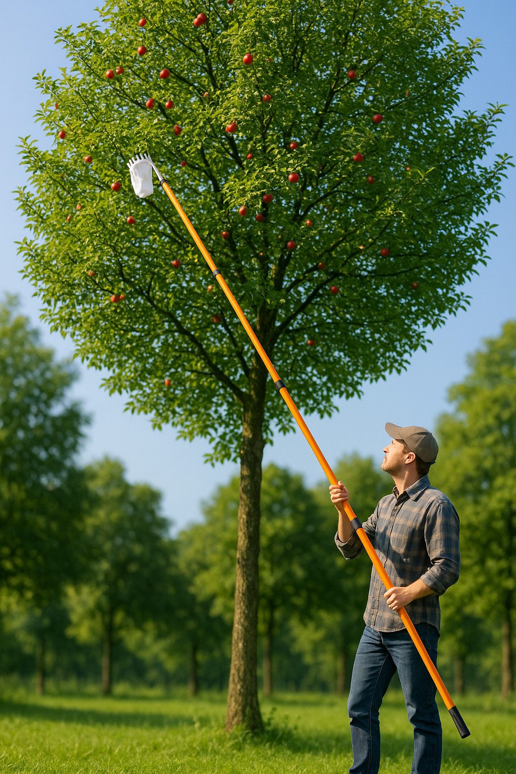 PROREGAL® Obstpflücker Teleskop Apfelpflücker Obsternter mit Teleskopstiel (1,65–3m) Ø 15 cm, 300 cm max. Stiellänge, (1-St), Ideal um Äpfel Birnen Kirschen sch – Bild 4 von 4