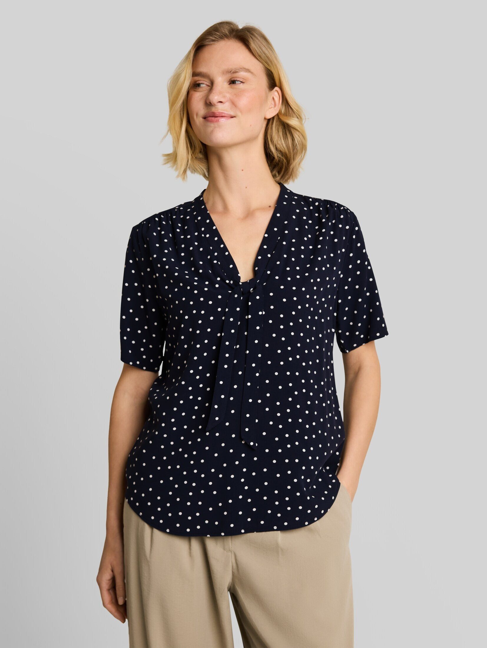 TOM TAILOR Kurzarmbluse Blusen & Shirts Bluse mit Punktemuster
