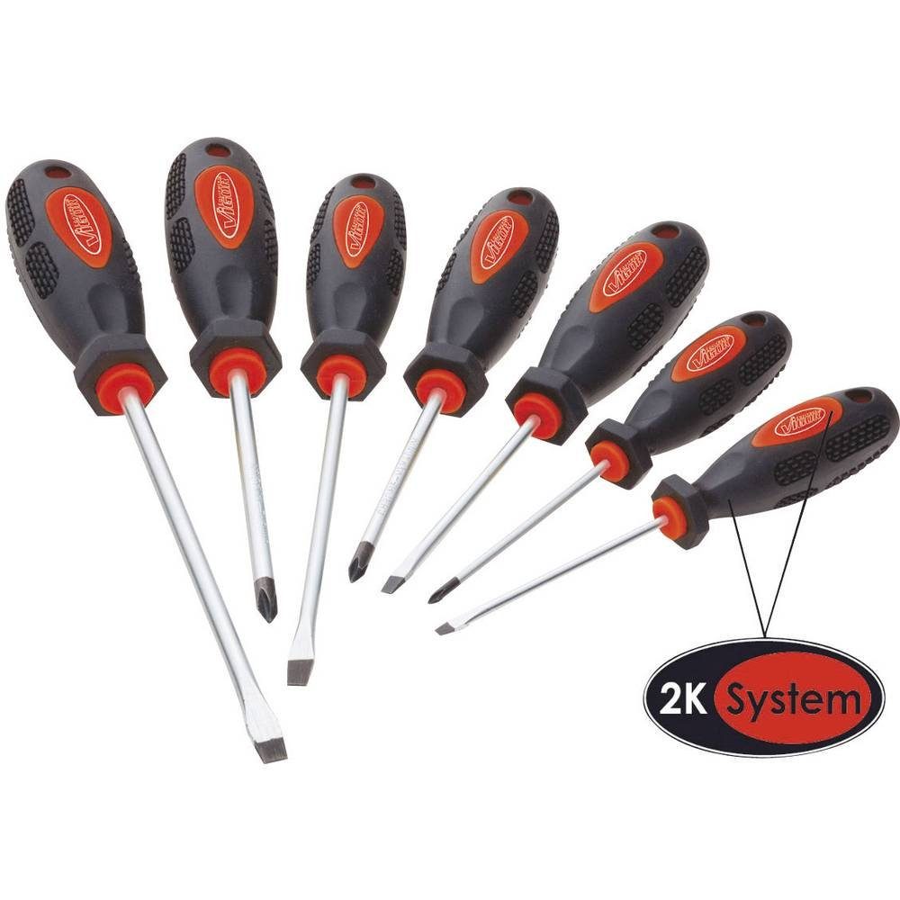 VIGOR Schraubendreher Schraubendreher-Satz für Schlitzschraubenfür V1637, Mehrkomponentengriff