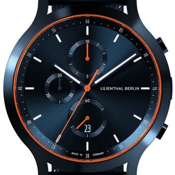 Lilienthal Berlin Chronograph Chronograph Blue Orange - Mesh Blau