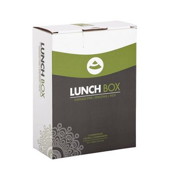 bodhi Lunchbox Lunchbox klein, 2 Fächer, Namaste Gravur, ca. 17x13,2x6,5cm, Edelstahl