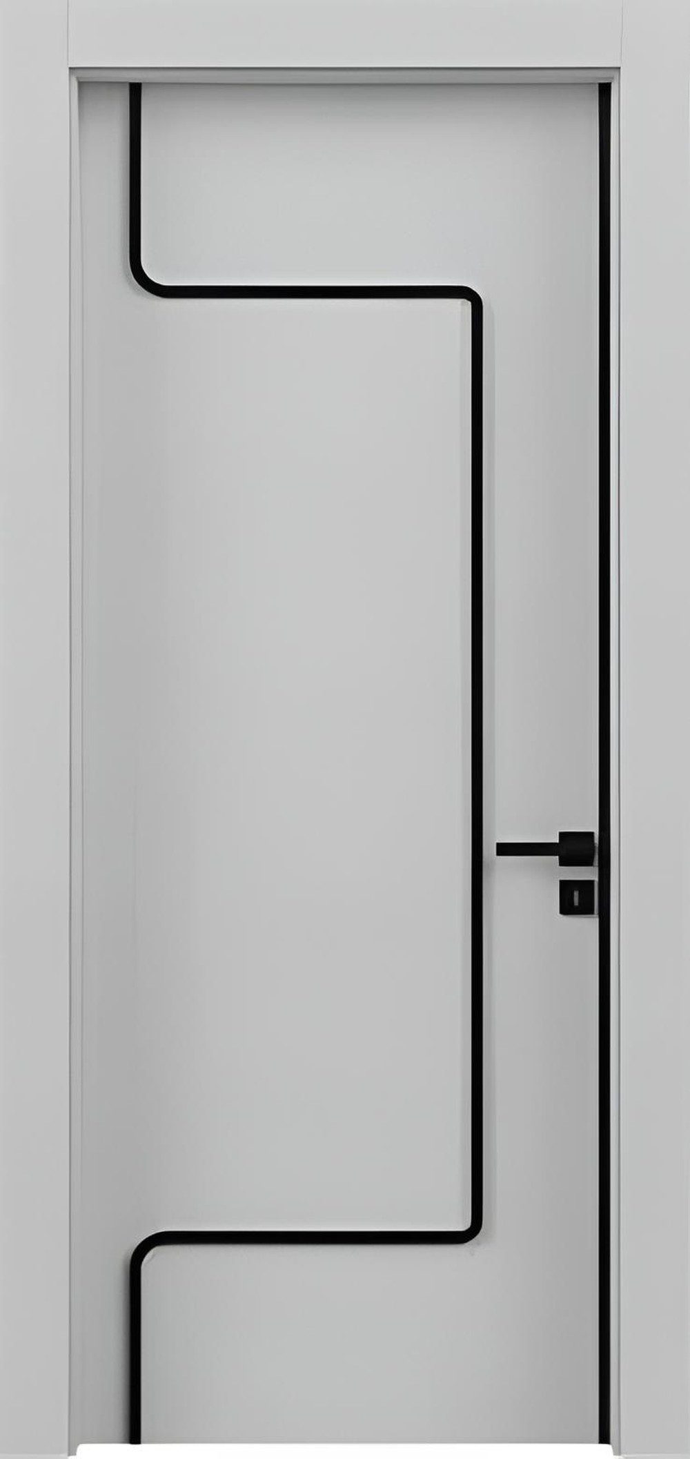 JVmoebel Zimmertür Designer Haustür in Grau, robust und modern