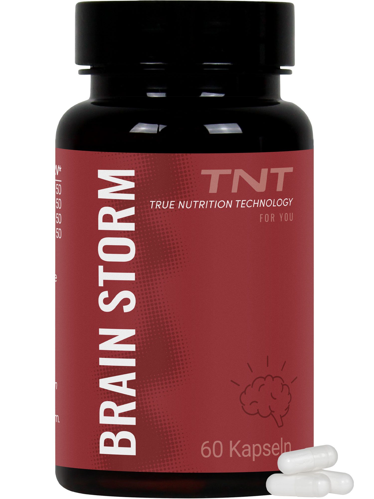TNT (True Nutrition Technology) Brain Storm - Koffeinkapseln mit L-Theanin Vitaminen und Mineralien Kapseln, 60,00 St., 27.6 g