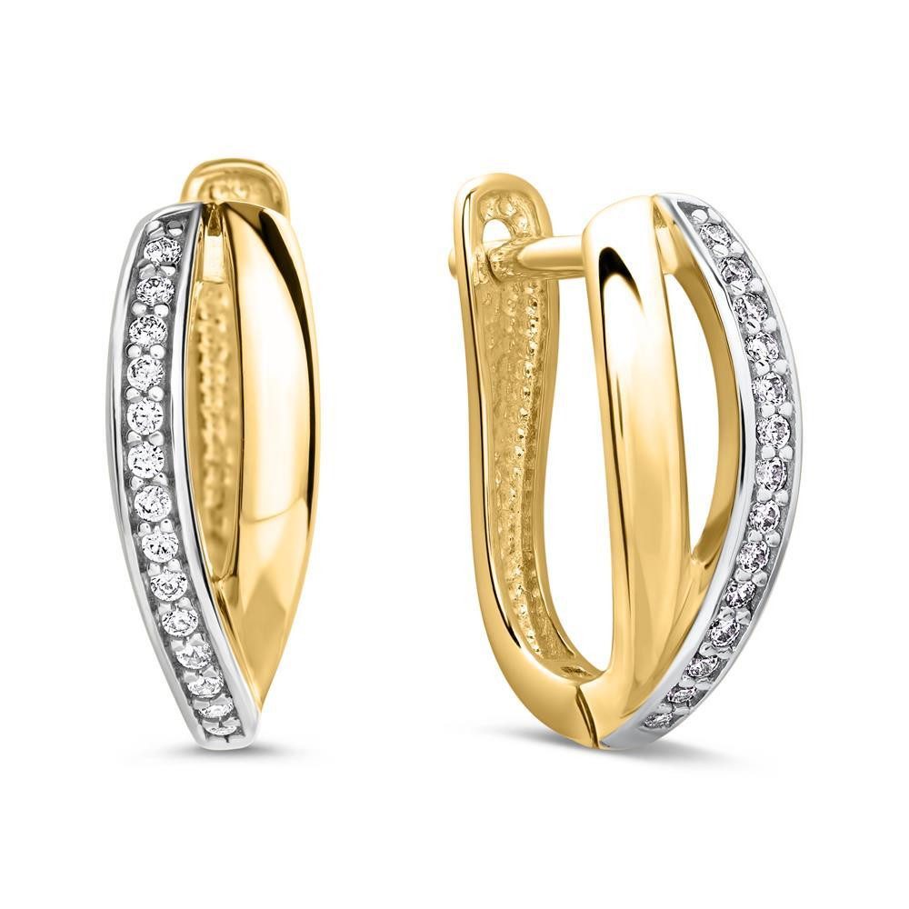 Paar Creolen Damen Creolen aus 9K Gold mit Zirkonia von Unique