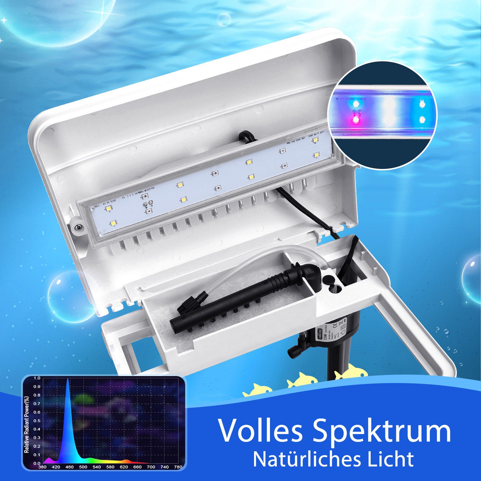 nobleza Aquarien-Set Mini Aquarium Komplettset Aquarien-Set 7L L23*W16*H27.5cm