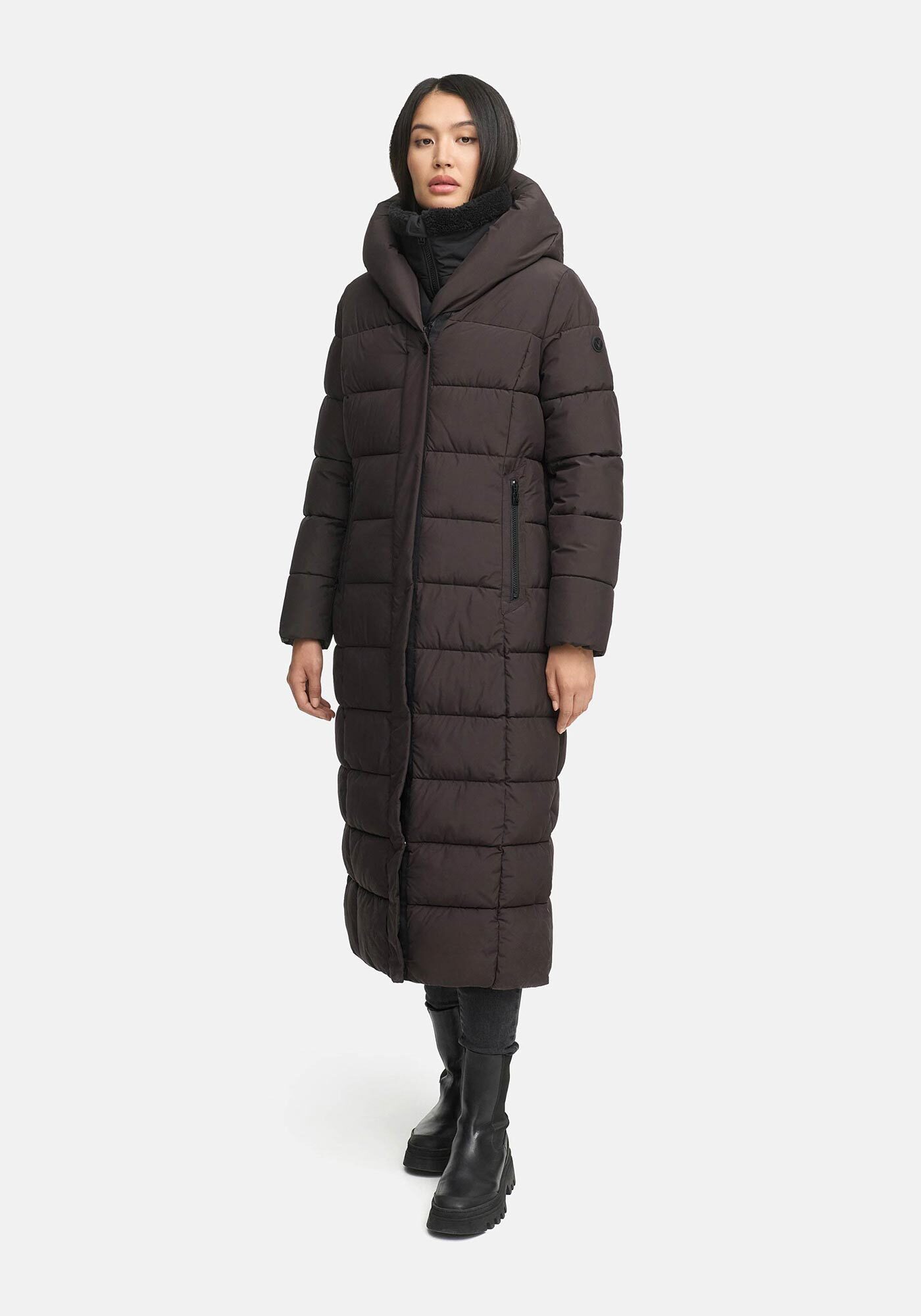 Marikoo Winterjacke Pakoraa extra langer Winter Mantel mit abnehmbaren Innenteil