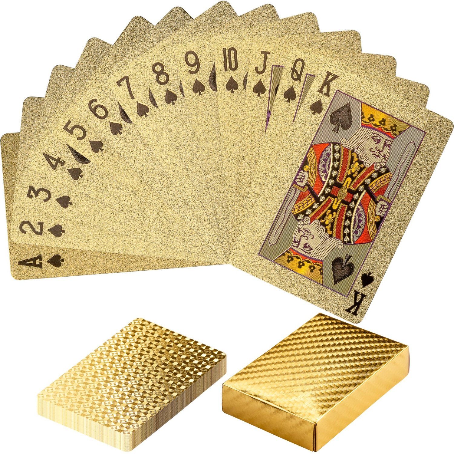 GAMES PLANET Ігриsammlung, Games Planet® Design Pokerkarten aus Kunststoff, Варіантиn: Gold / Black Gold / Black Silver, Poker Plastik Spielkarten