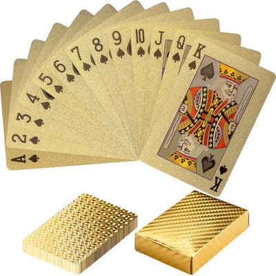 GAMES PLANET Spielesammlung, Games Planet® Design Pokerkarten aus Kunststoff, Varianten: Gold / Black Gold / Black Silver, Poker Plastik Spielkarten