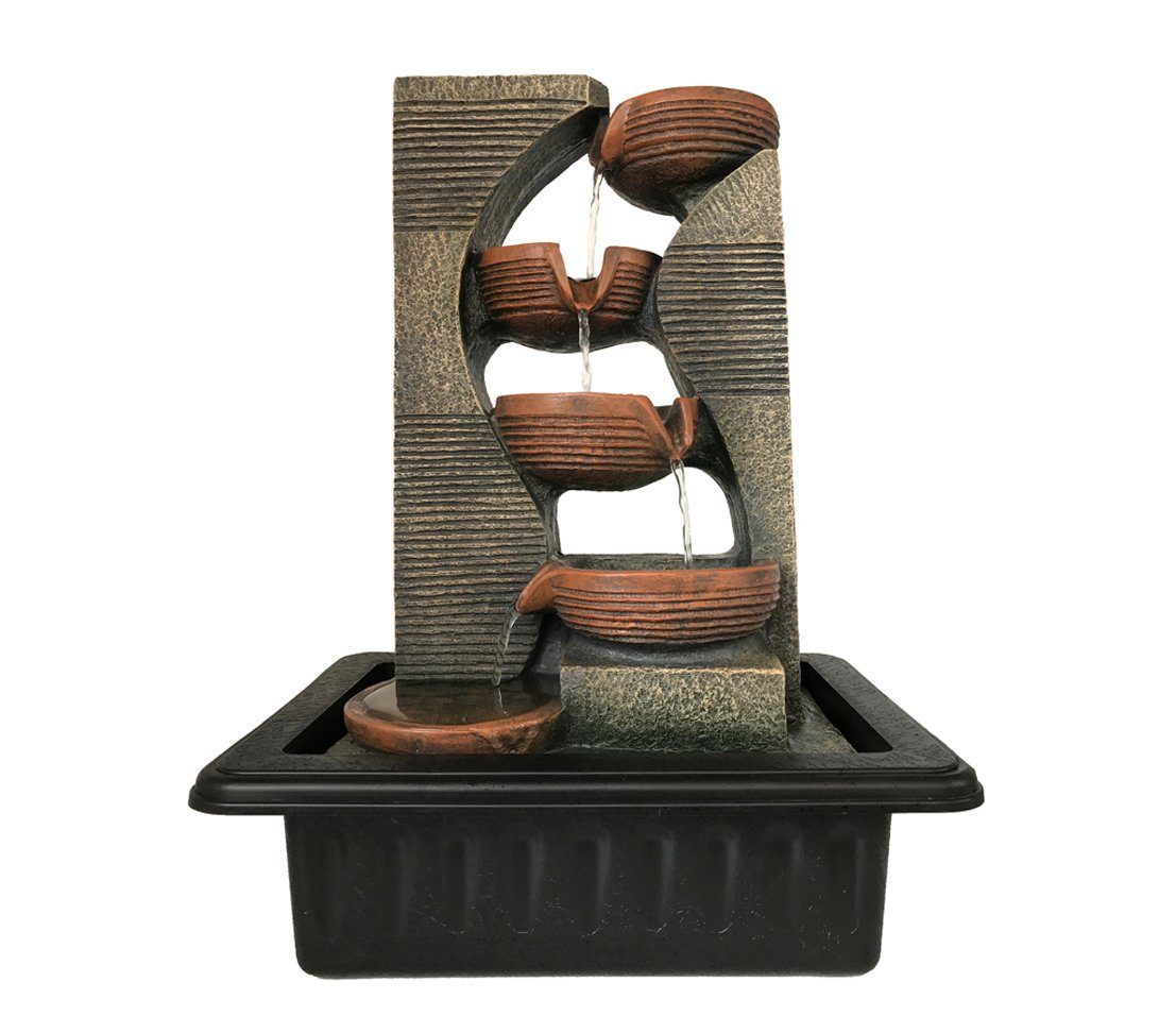 Zimmerbrunnen Steinkrüge mit LED, 40 x 23 x 31 cm, Polyresin