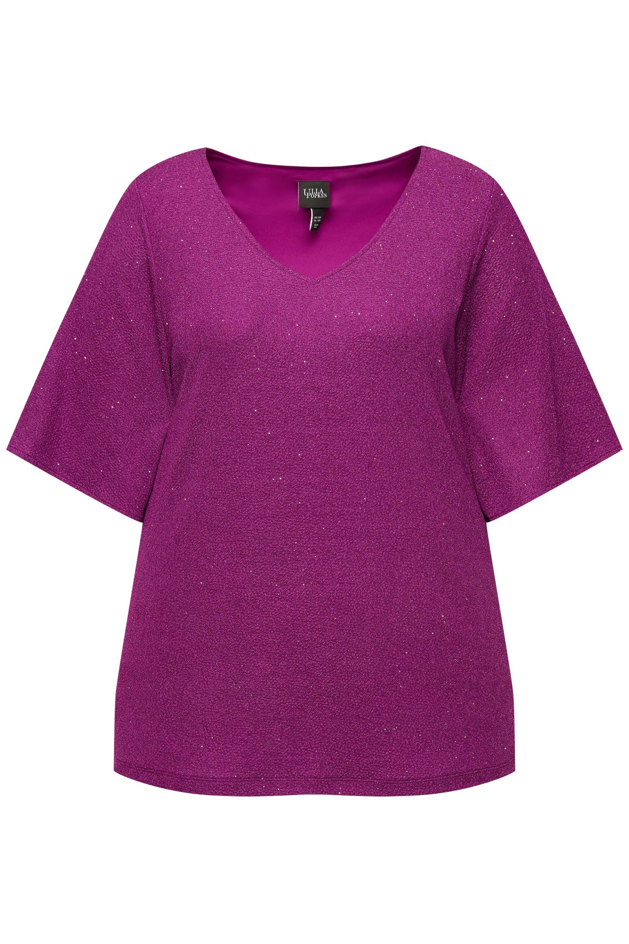 Ulla Popken T-Shirt Shirt A-Linie Glanz-Effekt günstig online kaufen