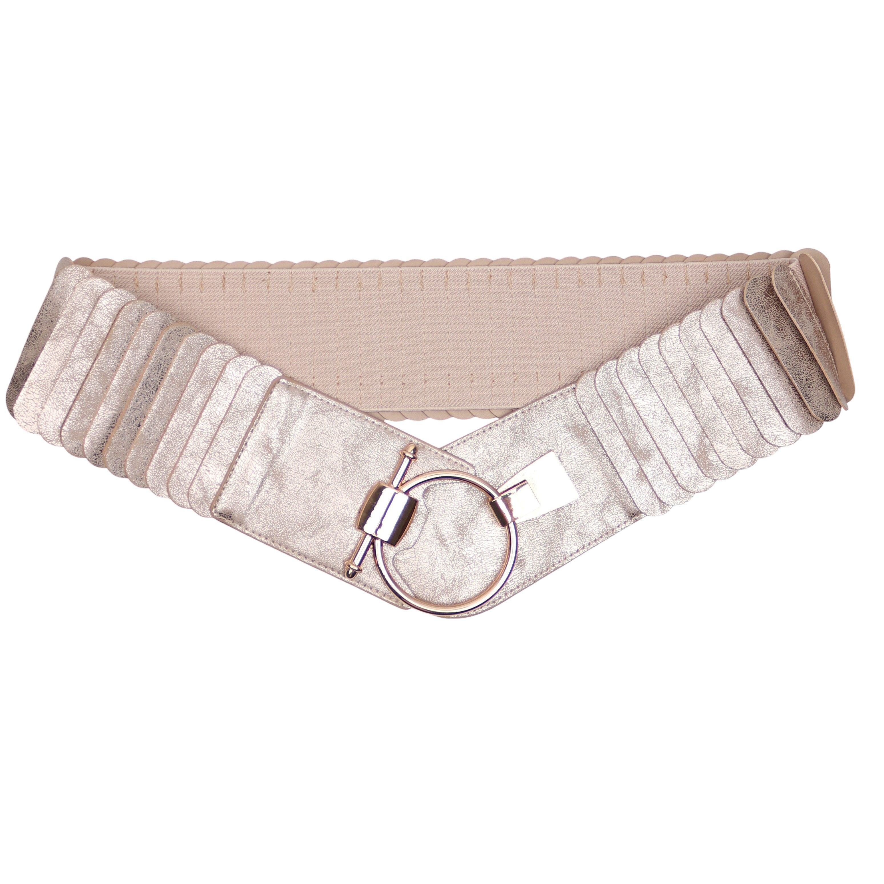MIRROSI Taillengürtel Leo Unifarbe breit 8cm für Taillenumfang 85 bis 110cm, ONESIZE (Unifarben, Angenehmes Tragesgefühl, Leopard Muster) Breiter Stretch Gürtel