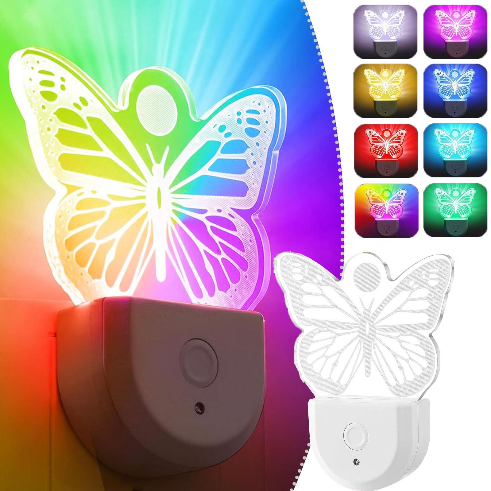 MUPOO Steckdosenleuchte Dynamisches RGB Regenbogen, Dinosaurier, Schmetterl günstig online kaufen
