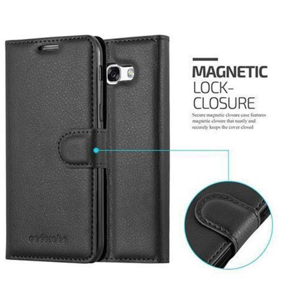 Cadorabo Handyhülle für Samsung Galaxy A3 2017 Hülle Samsung Galaxy A3 2017, Hülle Schutzhülle mit Standfunktion, Kartenfach und Magnetverschluss