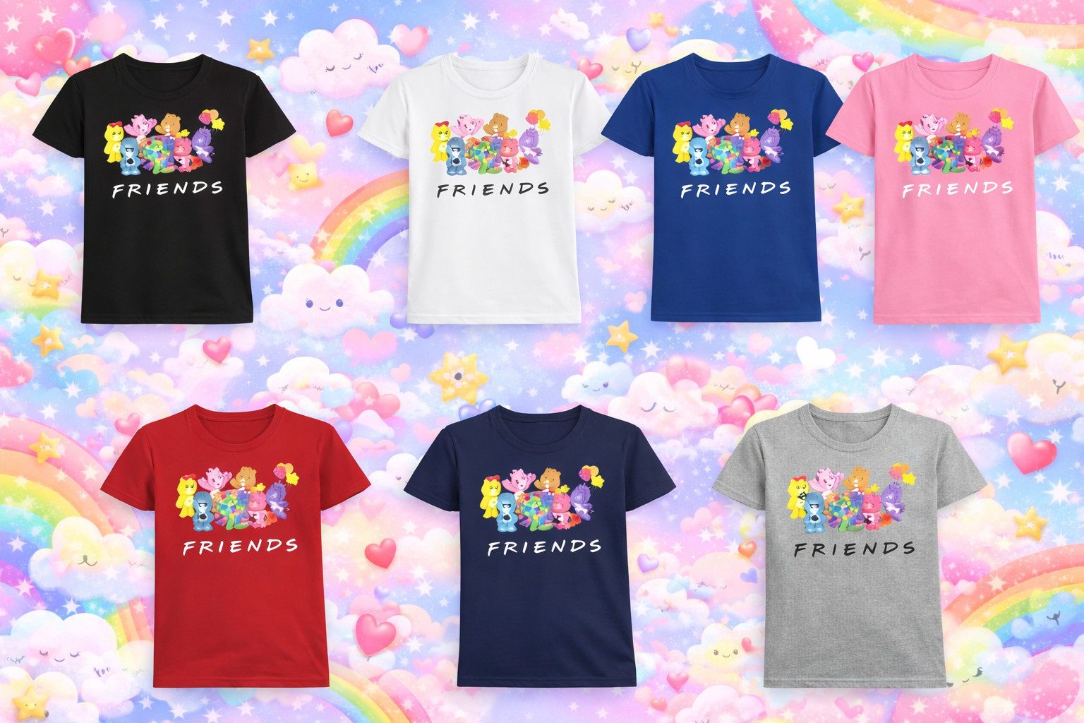 Blondie & Brownie T-Shirt Süßes Friends Glücksbärchis Care Bears Fun Damen Motiv Damen T-Shirt Sweet Friends Lucky Bears Care Bears Motiv Freizeitshirt
