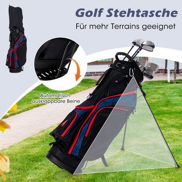 COSTWAY Golfschläger + Golfbag, 11-tlg., Golfschläger Komplettset für rechtshändig, Herren