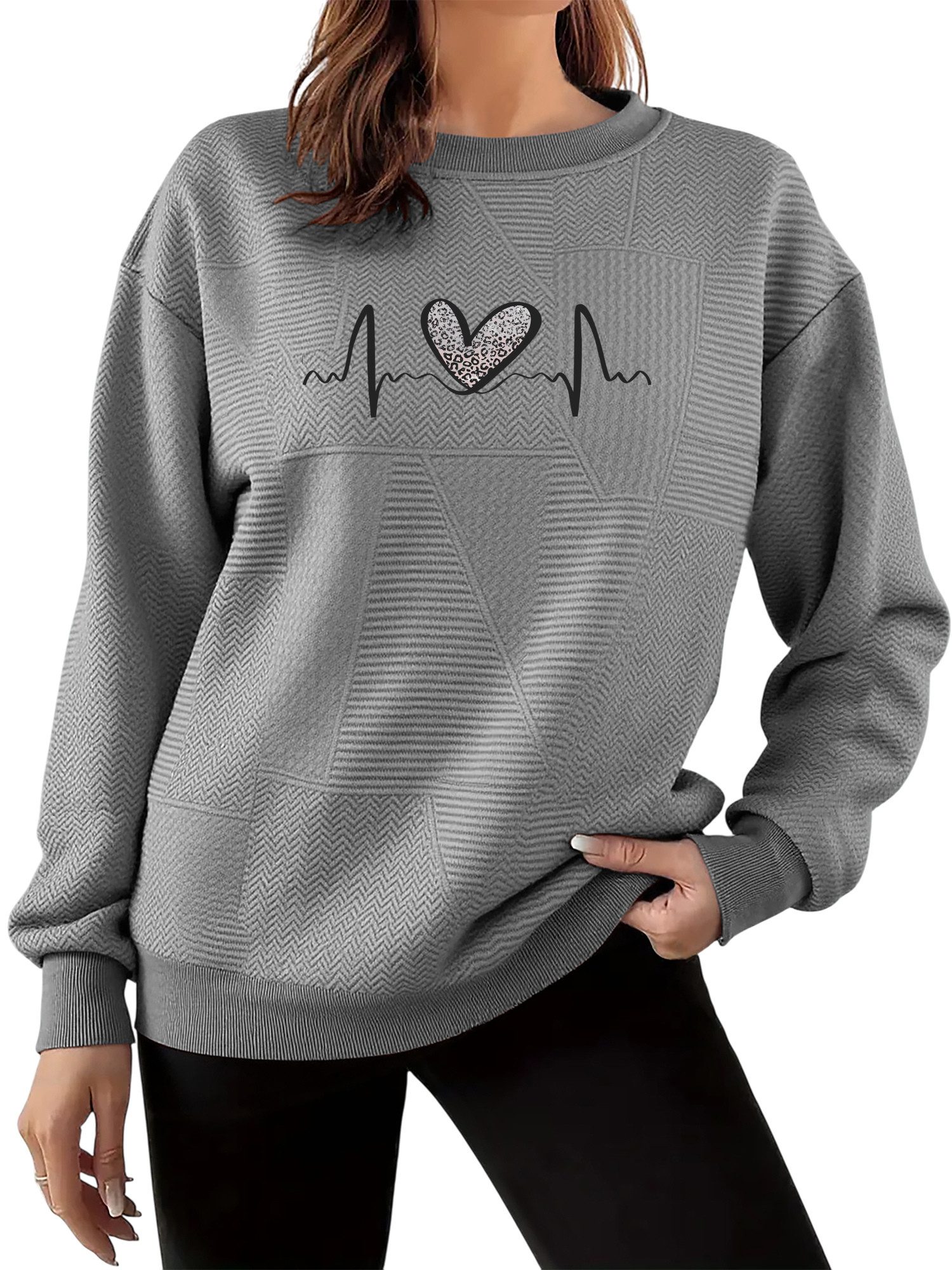 PYLIKE Sweatshirt lassischer Rundhals-Pullover für Damen günstig online kaufen