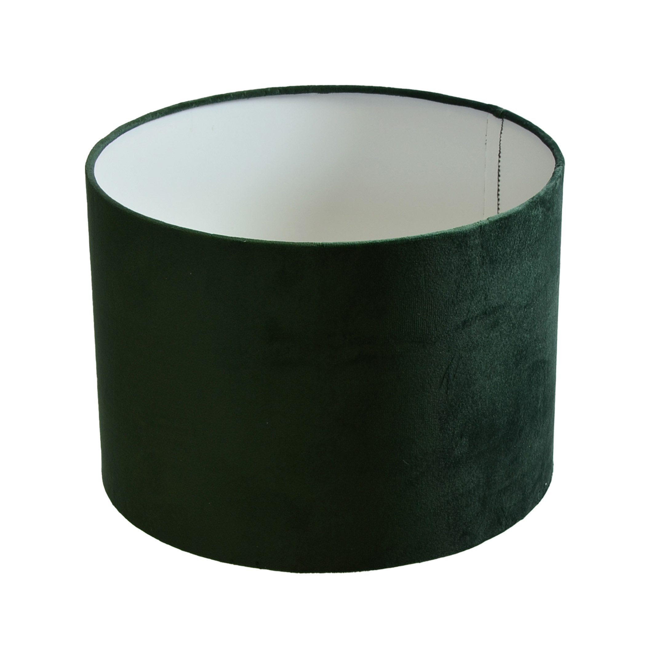 B&S Lampenschirm Ø 30 x 20 cm Velour grün samtige Oberfläche Zylinderform