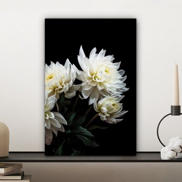 OneMillionCanvasses® Leinwandbild Blumen - Chrysantheme - Weiß - Natur - Botanisch, (1 St), Leinwandbild fertig bespannt inkl. Zackenaufhänger, Gemälde, 20x30 cm