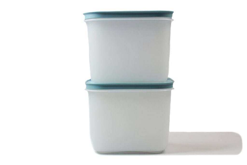 TUPPERWARE Vorratsdose Gefrier-Behälter 1,1 L weiß-blau hoch (2) Eis