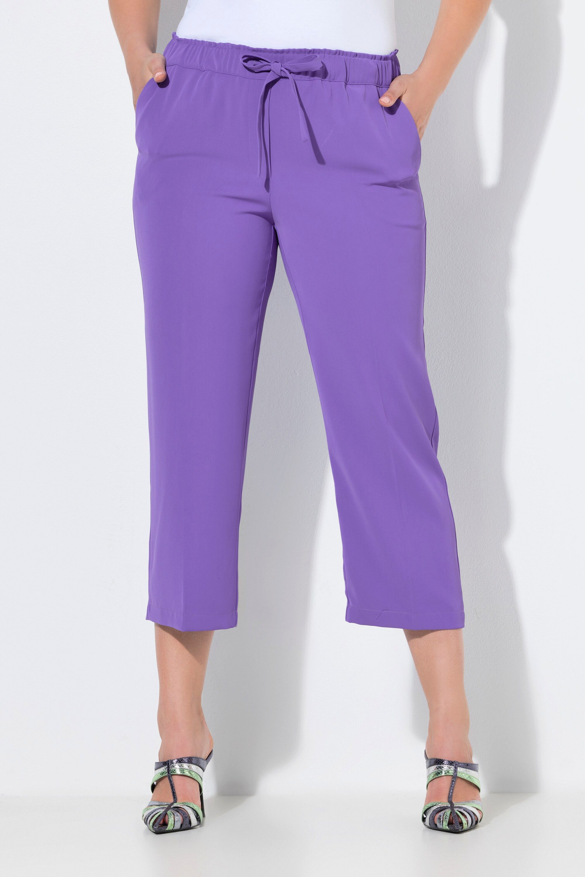 Ulla Popken Schlupfhose 7/8-Hose Bügelfalten Elastikbund günstig online kaufen