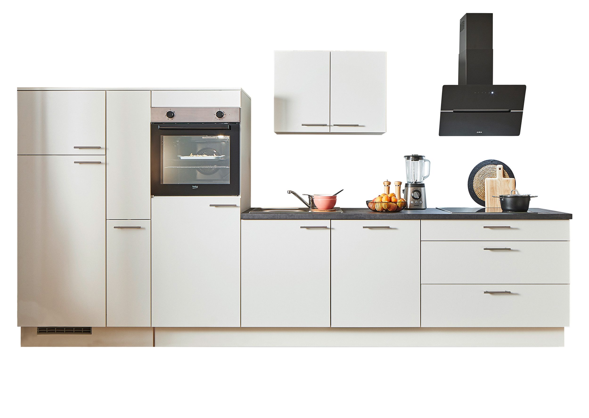 pino Кухниzeile Warde, individuell anpassbar, gratis Кухниplanung mit Profis, (Breite 360cm), vormontiert, wahlw. mit E-Geräten, Preis inkl. Lieferung