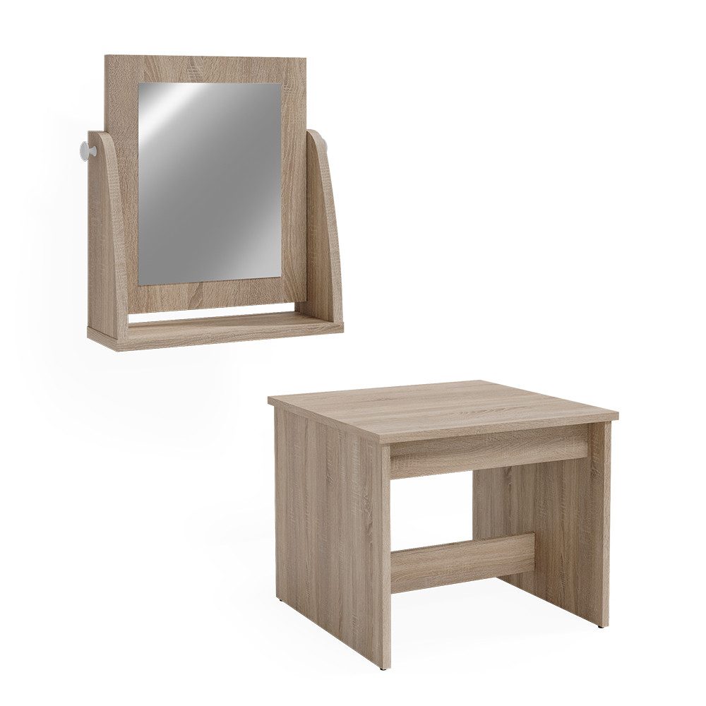 Vicco Schminktisch Meiko, Sonoma, 51 cm mit Hocker
