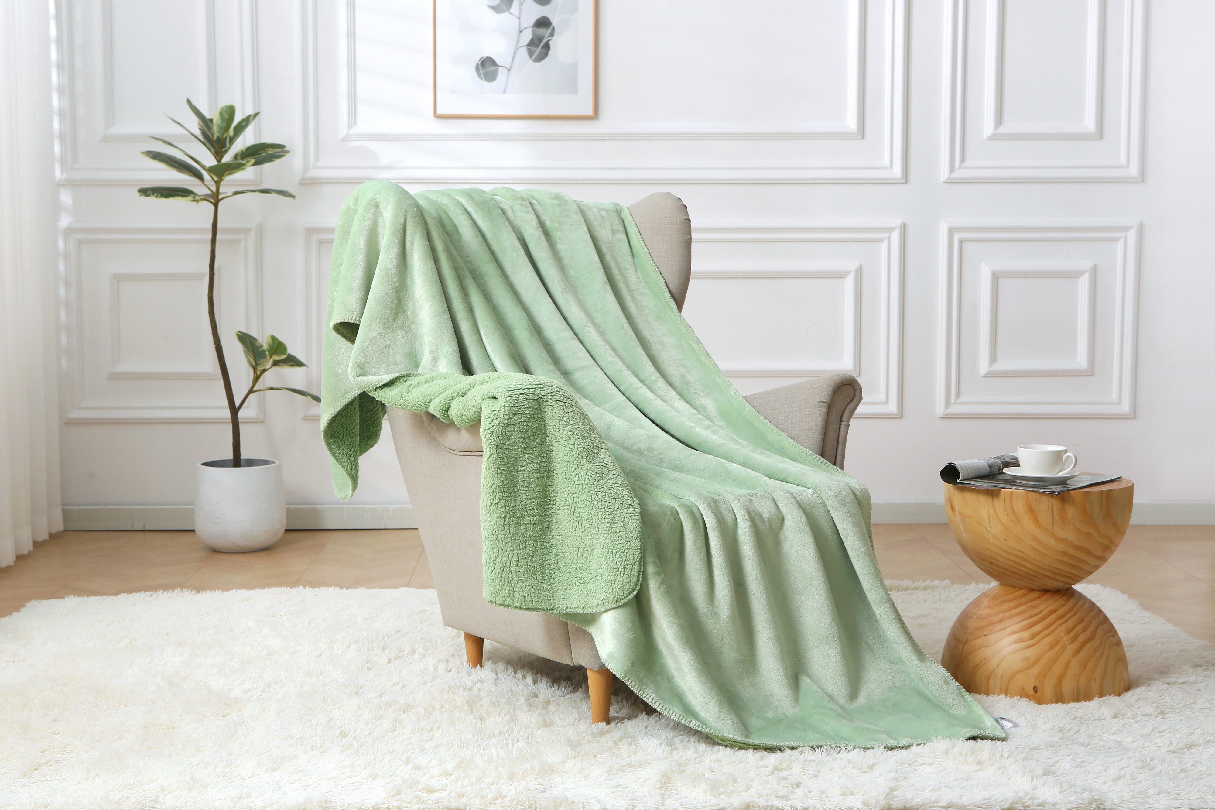 Wohndecke Sherpadecke, Kuscheldecke flauschig Mikrofaser Wohndecke, günstig online kaufen