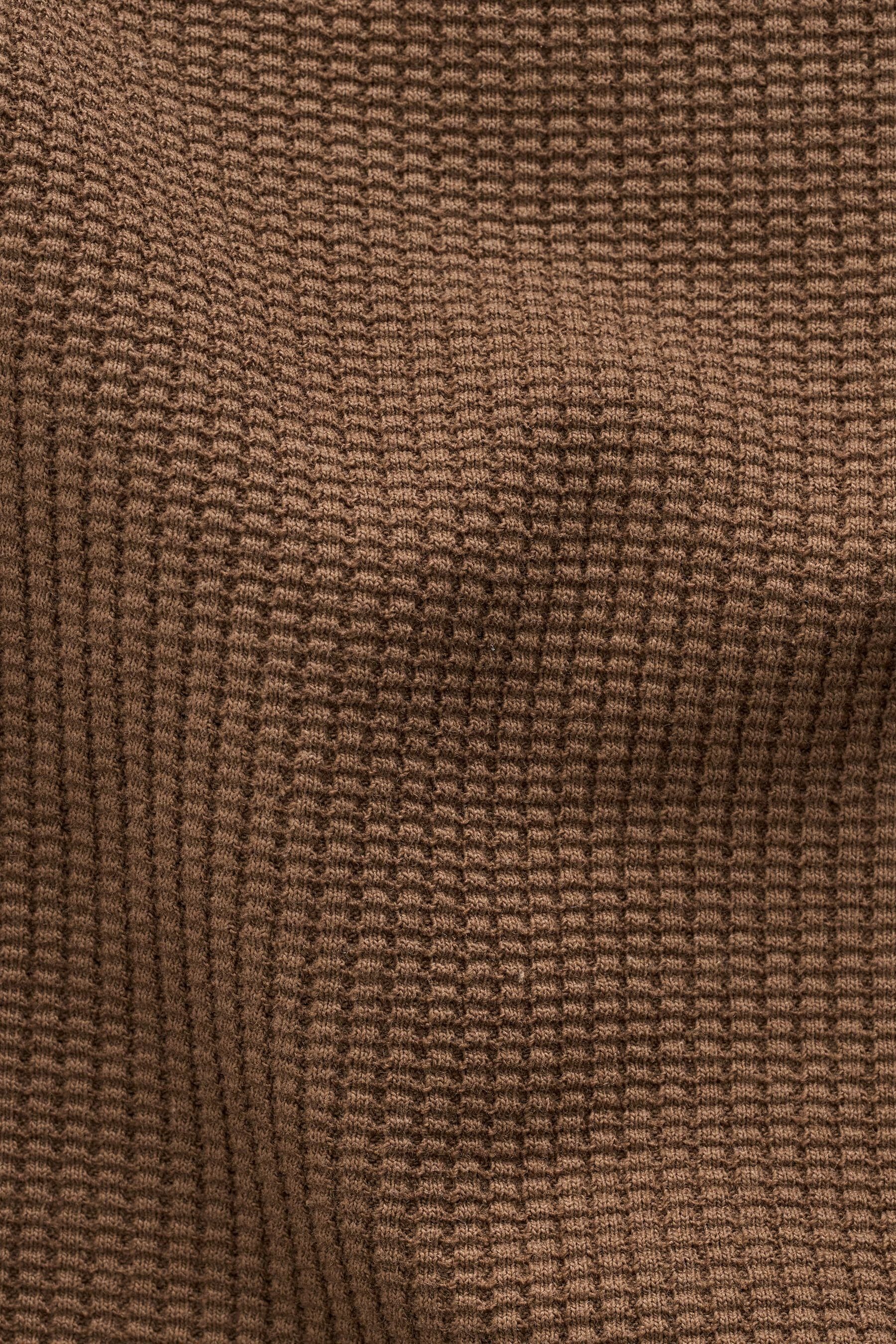 Bronze Strukturiertes Brown Polo-Shirt Poloshirt (1-tlg) Next