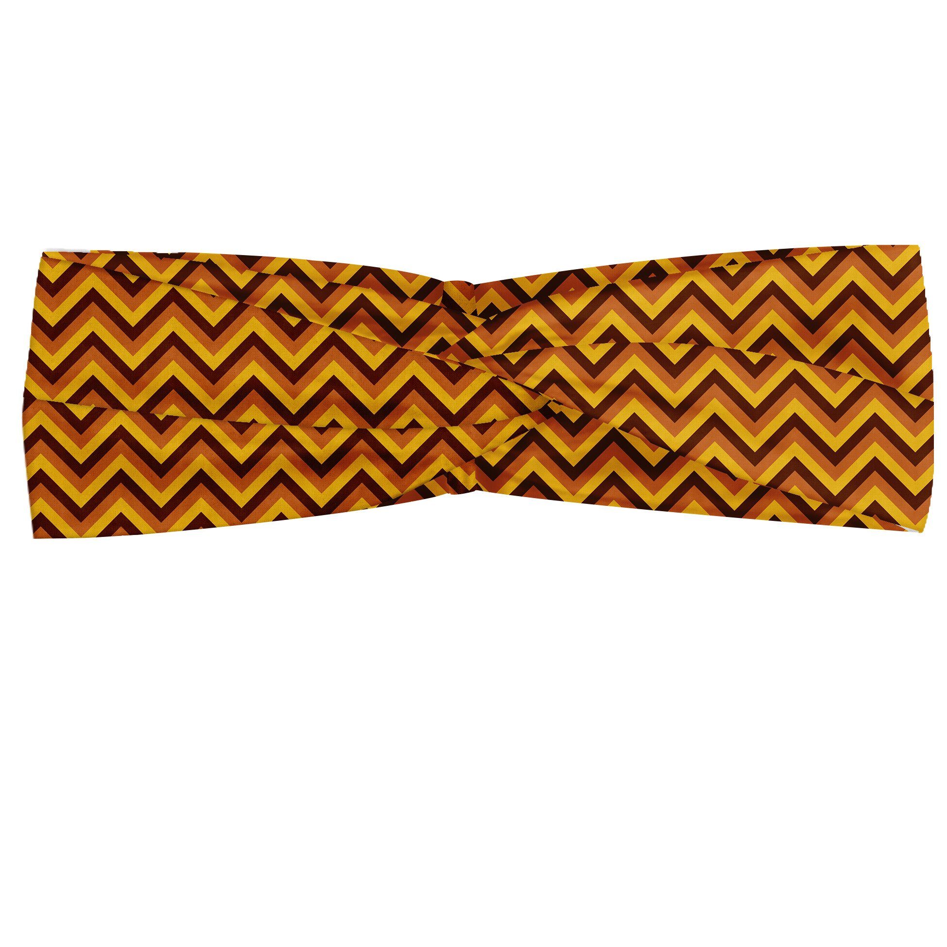 Abakuhaus Stirnband Elastisch und Angenehme alltags accessories Yellow Chevron Klassische Brown