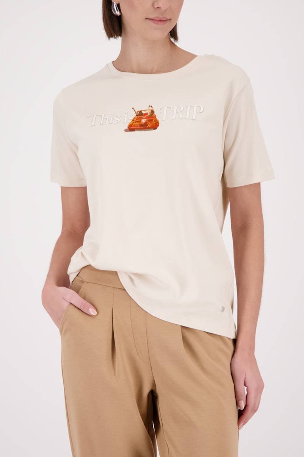 Monari T-Shirt 100% Baumwolle Exklusiver Cabrio-Print für einen individuellen Look