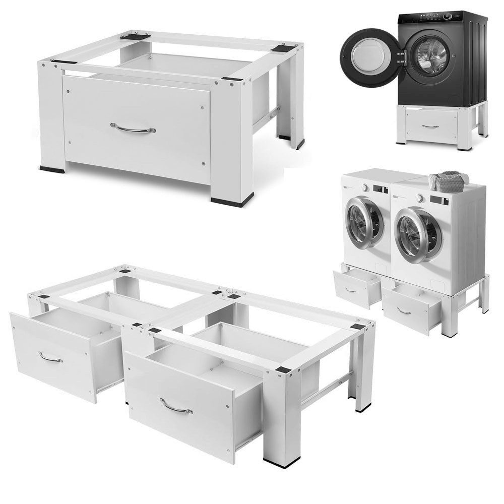 XERSEK Waschmaschinenuntergestell Einzel/Doppel Stahl Waschmaschinen Sockel günstig online kaufen