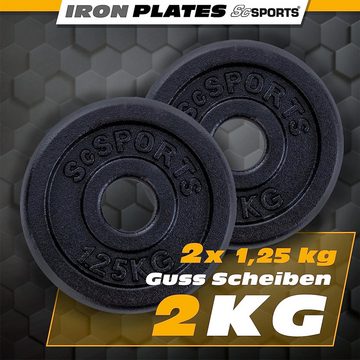 ScSPORTS® Hantelscheiben Set Ø 30mm Gusseisen Gewichtsscheiben Gewichte Fitness