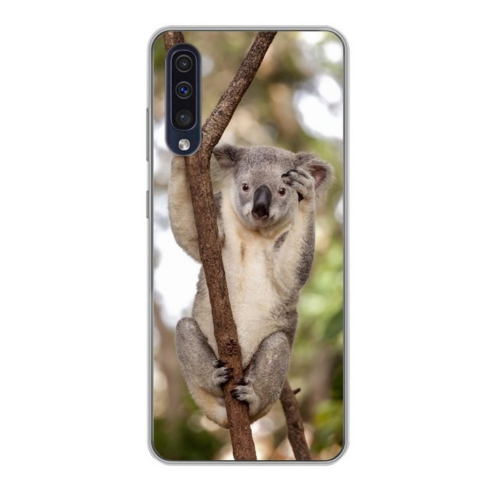 MuchoWow Handyhülle Koala - Äste - Tier - Kinder - Jungen - Mädchen Handyhülle Samsung Galaxy A30s Smartphone-Bumper Print Handy