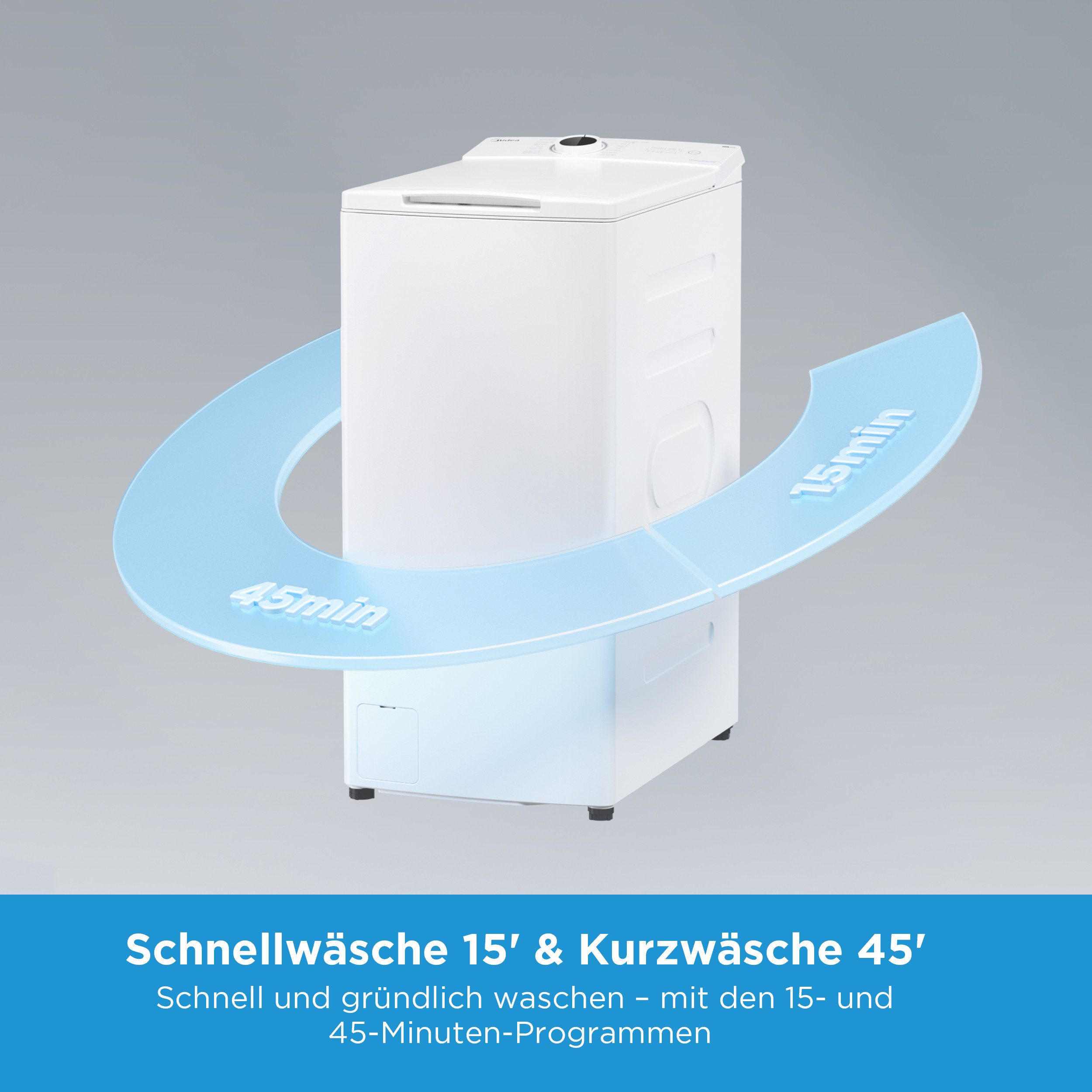 Midea Waschmaschine Toplader MF100 MF10ET70BA10, 7 kg, 1200 U/min – Bild 5 von 5