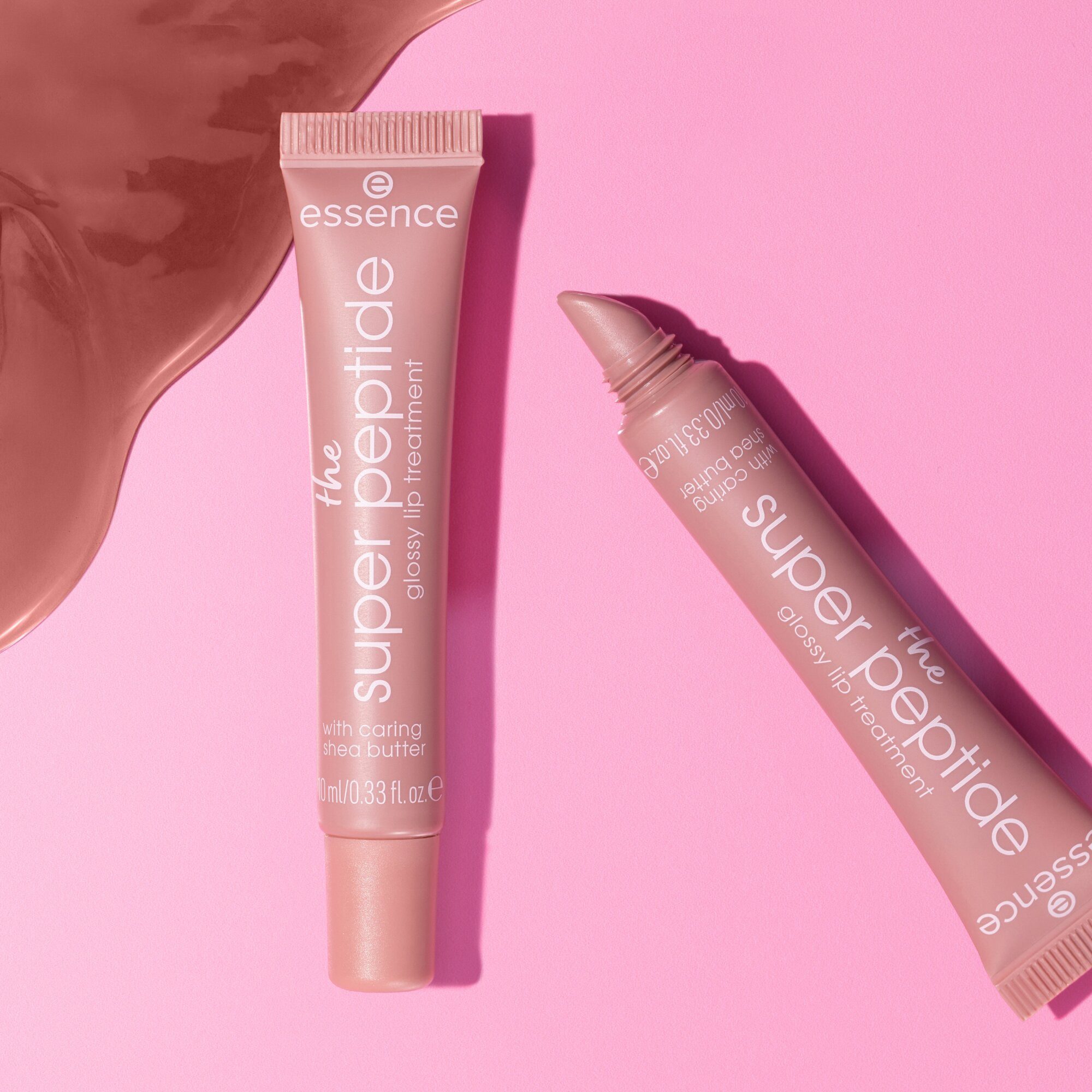 Essence Lippenstift-Set the super peptide glossy lip treatment + pouch set, 2-tlg.