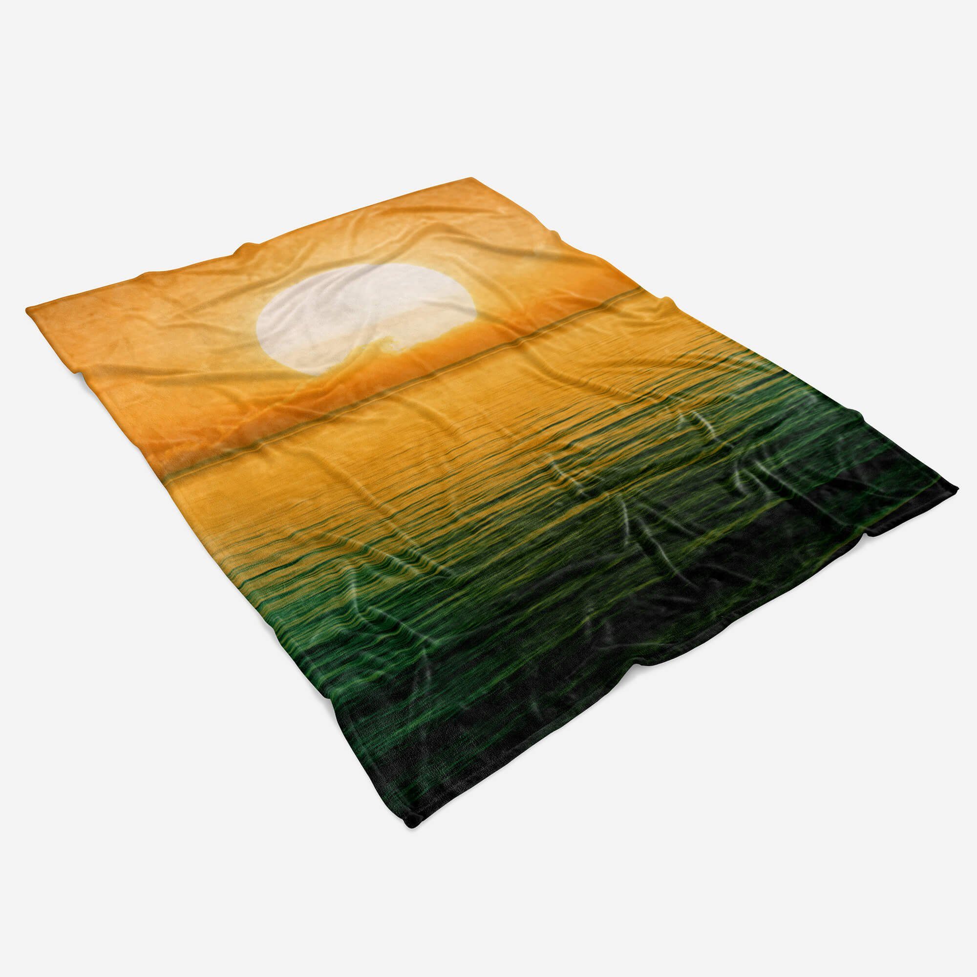 Handtuch So, Sonnenuntergang Kuscheldecke Handtuch mit Handtücher Fotomotiv Baumwolle-Polyester-Mix Strandhandtuch Art (1-St), Saunatuch Sinus