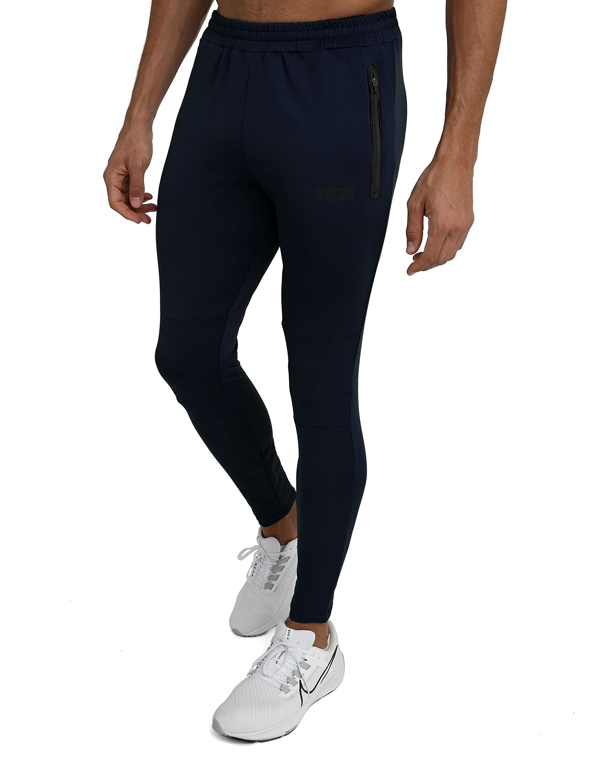 TCA Laufhose TCA Herren Jogginghose mit Reißverschlusstaschen - Blau