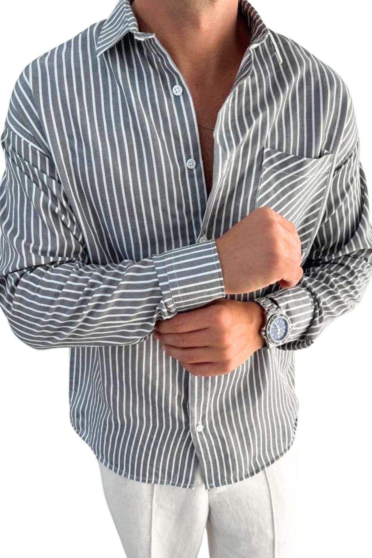 OSSY HOMER Businesshemd Oversize Langarmhemd Mit günstig online kaufen