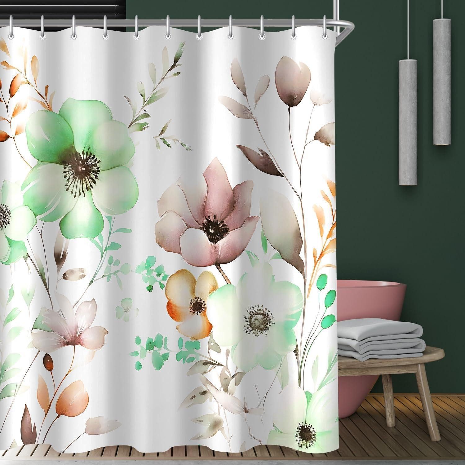 LuxusKollektion Duschvorhang Duschvorhang Blumen Zeichnen Antischimmel 200x200cm Textil mit Breite 200 cm
