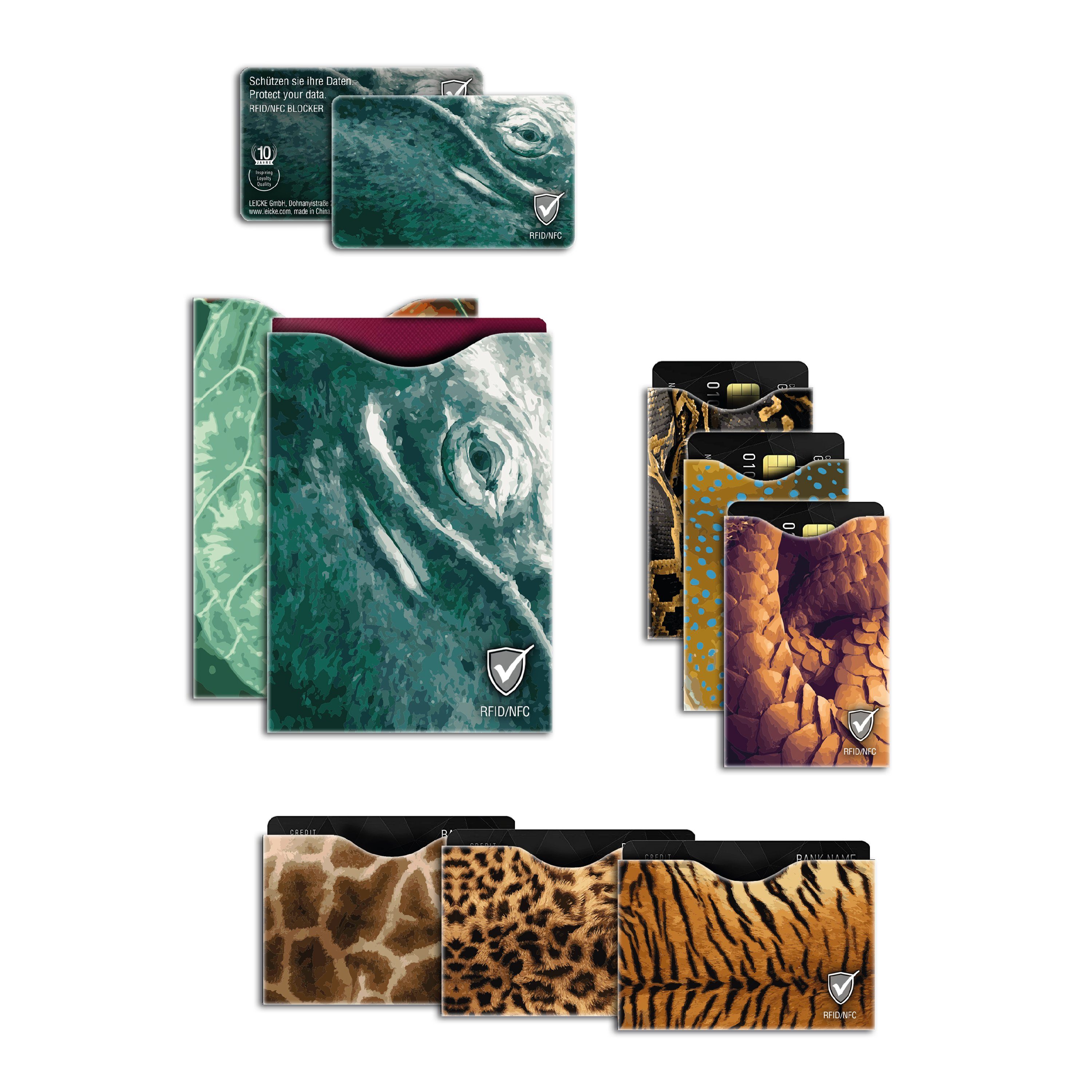 Leicke Kartenetui TÜV geprüfte RFID Blocking NFC Schutzhüllen (9 Stück)für günstig online kaufen