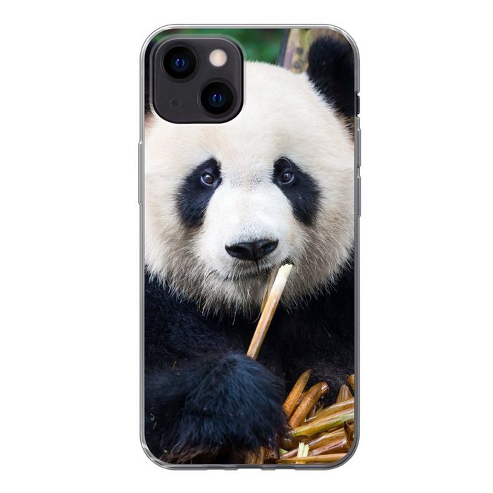 MuchoWow Handyhülle Panda - Bambus - Natur Handyhülle Apple iPhone 13 Mini Smartphone-Bumper Print Handy