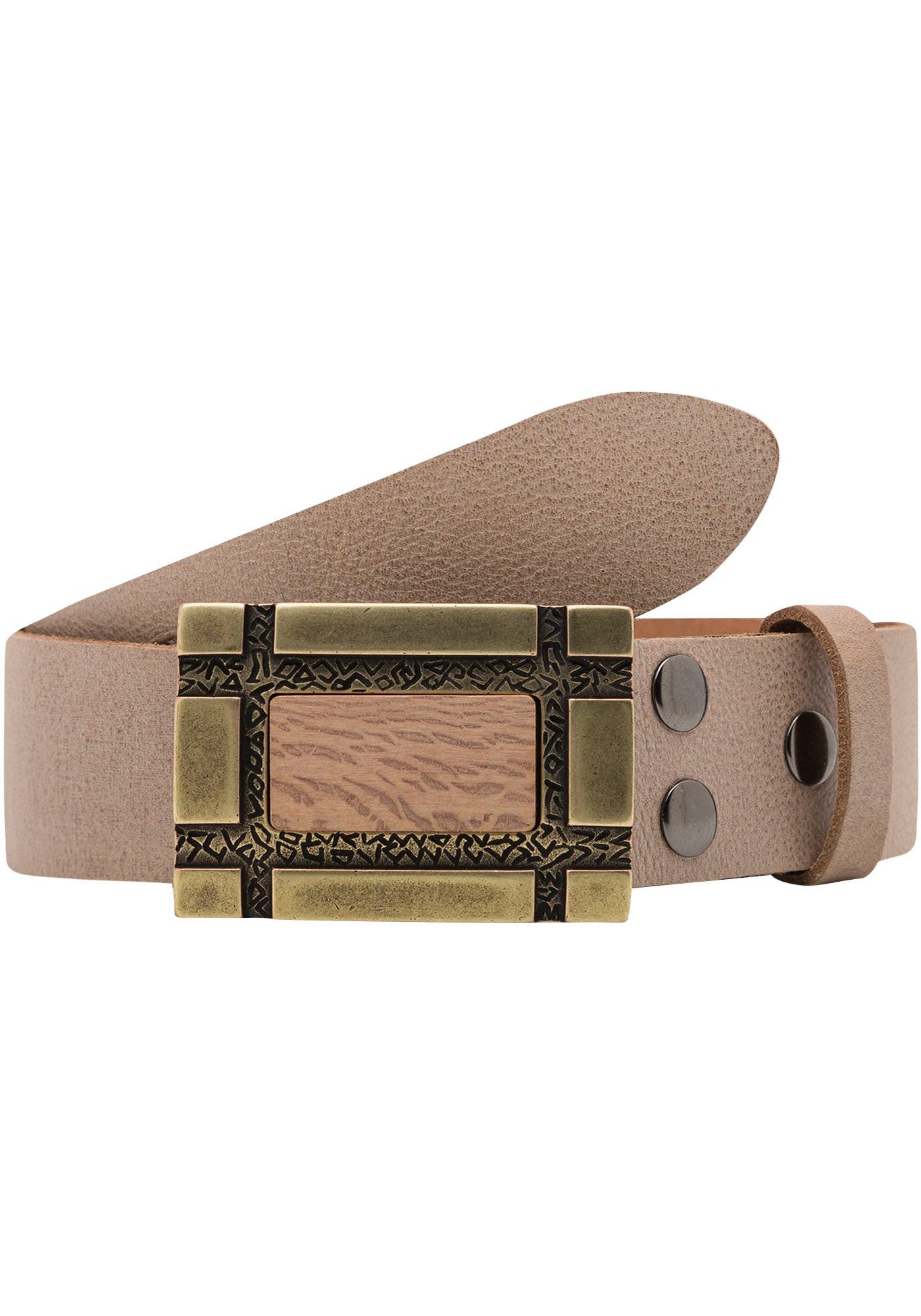 Rettungsring Gürtel Ledergürtel mit austauschbarer Schließe »Bronze Mit Holz«