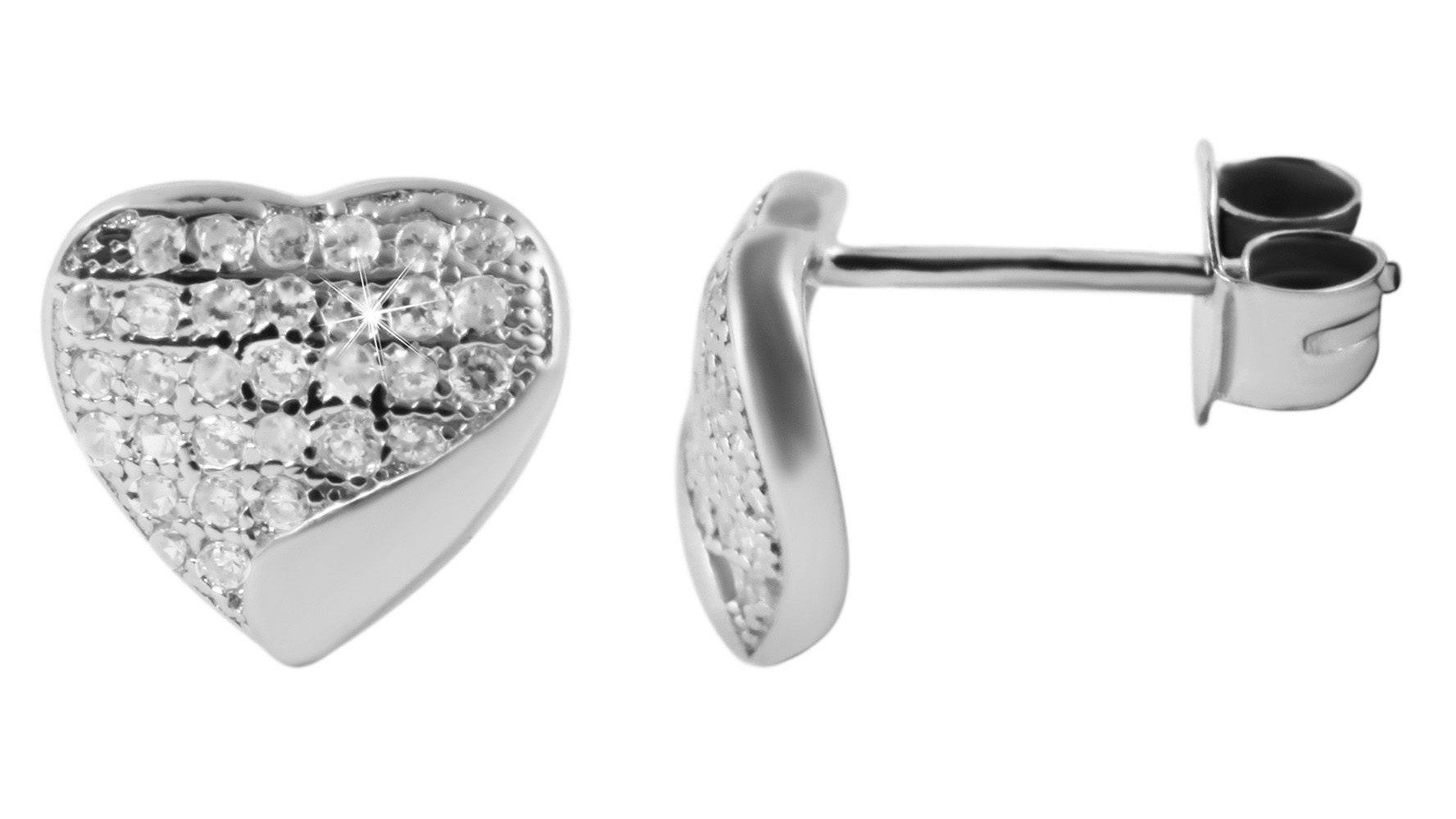 Paar Ohrhänger Ohrringe – Ohrstecker aus 925 Silber mit Zirkonia